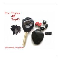 Toyota 5 piezas / lote de carcasa de llave de control remoto con punto rojo 4 botones