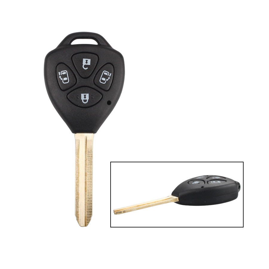 Toyota 5 piezas / lote de carcasa de llave de control remoto 4 botones (sin pegatinas de puerta deslizante)
