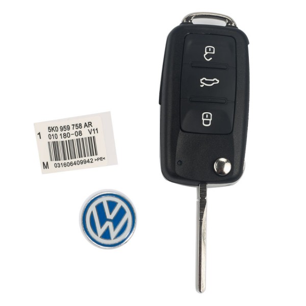 202ad 2022h 202q VW 3 Button remote control key Shell 5 piezas / lote