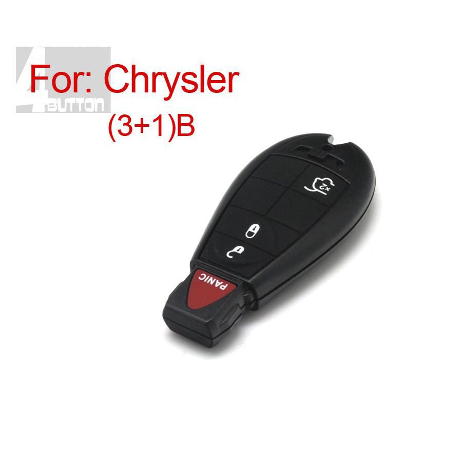 Chrysler 5pc / Lot SMART Key Shell 3 + 1 Button