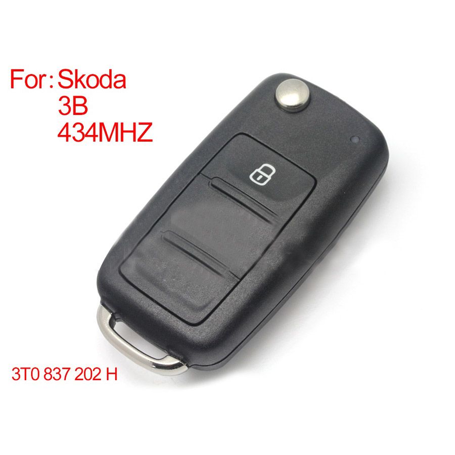 Llave de control remoto inteligente 3 botones tipo 434mhz:: 3t0 837 202 h para Skoda