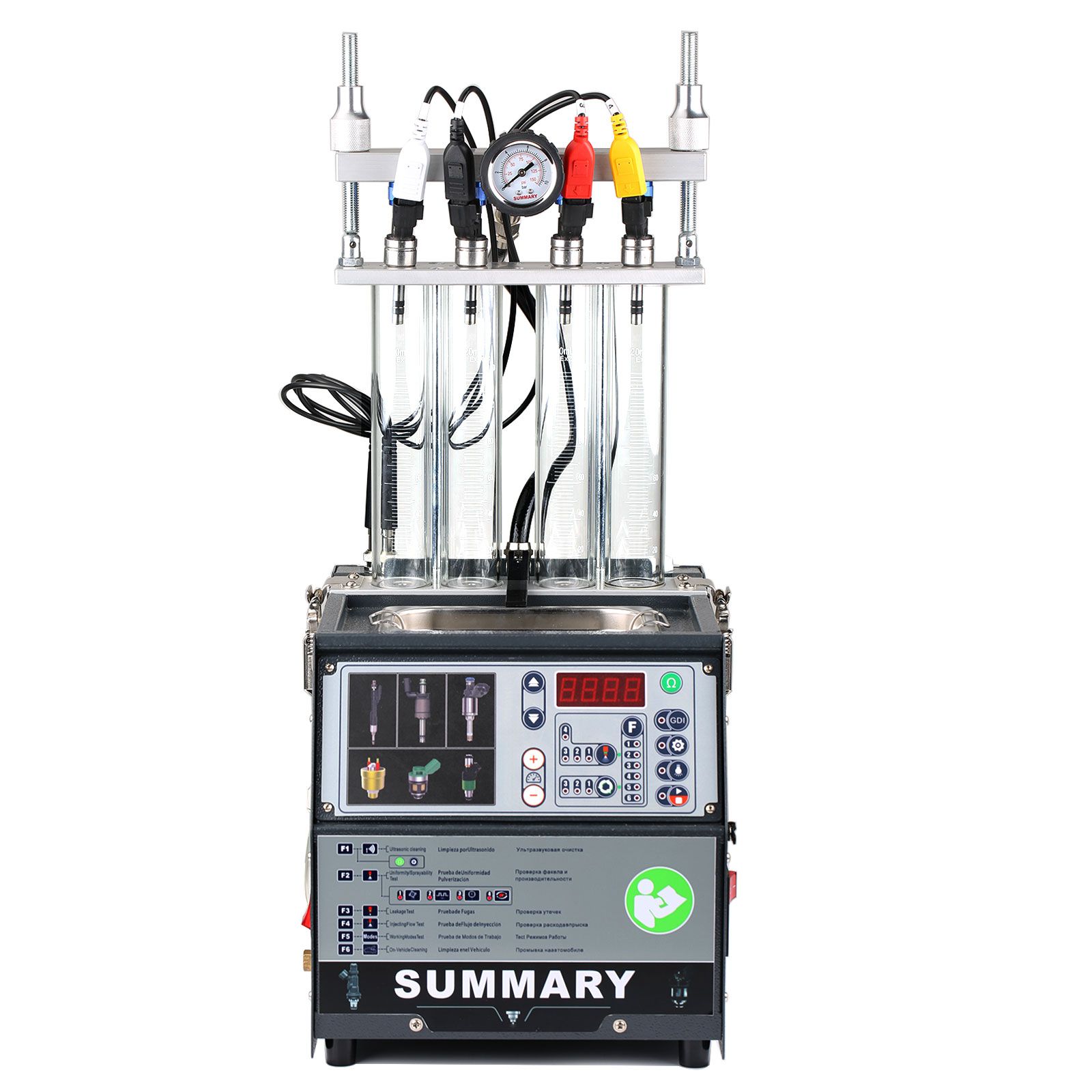 Resumen el soporte del conjunto completo de limpiadores y probadores de inyectores de combustible powerjet GDI S4 para motocicletas de gasolina 110v / 220V