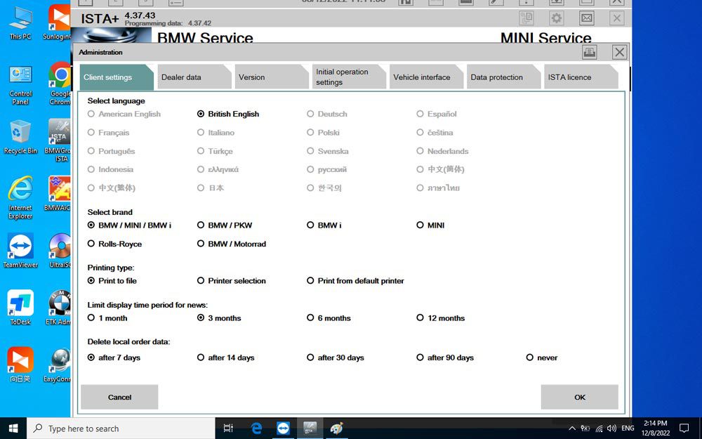 Versión completa del super MB pro N3 para BMW con v2023.3 BMW 1tb SSD ISTA - d 4.39.31 ISTA - P 3.71.0.200 con programación de ingenieros