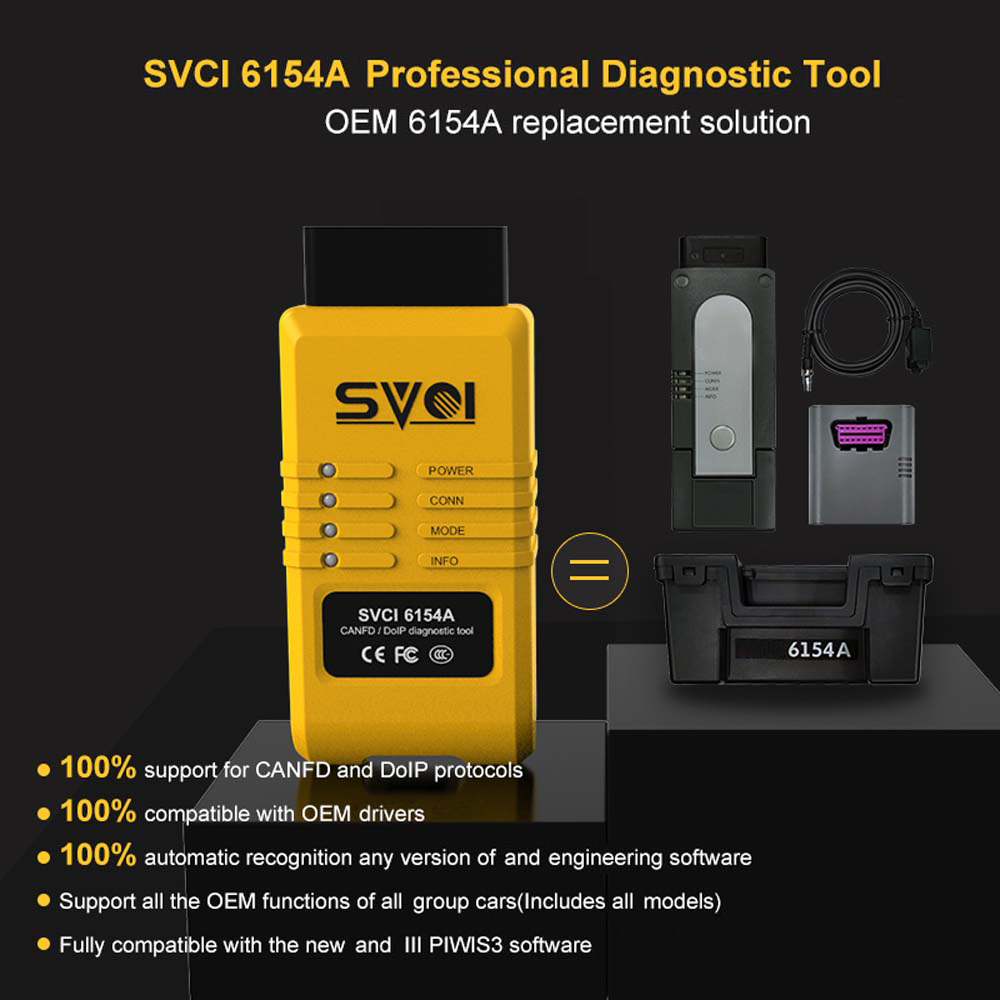 El escáner de código svci 6154a WiFi obd2 Diagnosis Oki 6154 admite protocolos can FD y doip