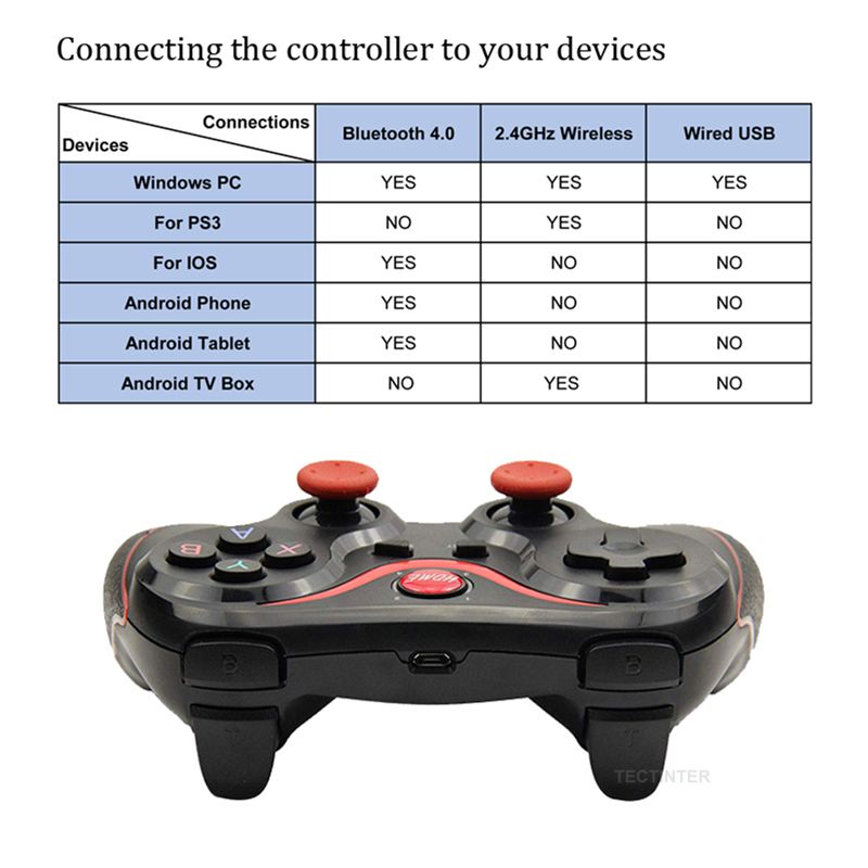 T3 X3 Wireless Joystick Gamepad PC Game Controller Support Bluetooth BT3.0 Joystick For Mobile Phone Tablet TV Box Holder
