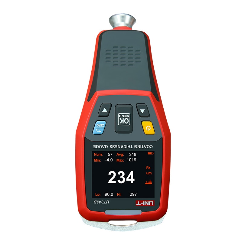 UT343D Thickness Gauge Digital Coating Gauge Meter Cars Paint Thickness Tester FE/NFE measurement with USB Data Function