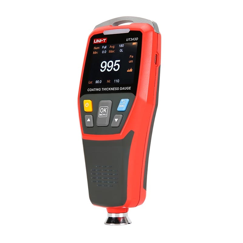 UT343D Thickness Gauge Digital Coating Gauge Meter Cars Paint Thickness Tester FE/NFE measurement with USB Data Function