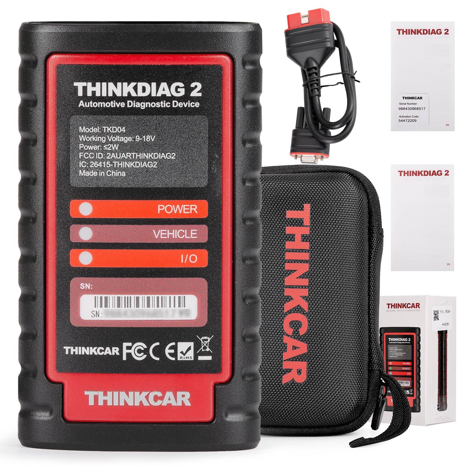 2025 THINKCAR Thinkdiag2 All System Bidirectional Diagnostic Tool with CAN-FD Protocol Auto VIN ECU Coding 15+ Reset Functions One Year Free Update