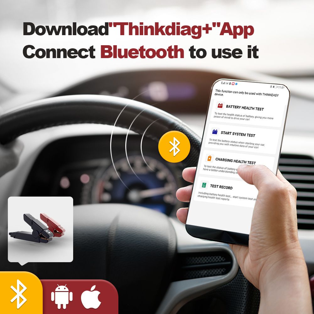 El nuevo probador de batería thinkcar thinkeasy es adecuado para la herramienta de diagnóstico automático Bluetooth modular funcional de Max pro port.