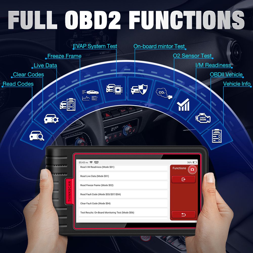 ThinkCar ThinkScan Max Full Systems OBD2 Diagnostic Scanner 28 Reset Service Bi-Directional Test Scanner CRP909E