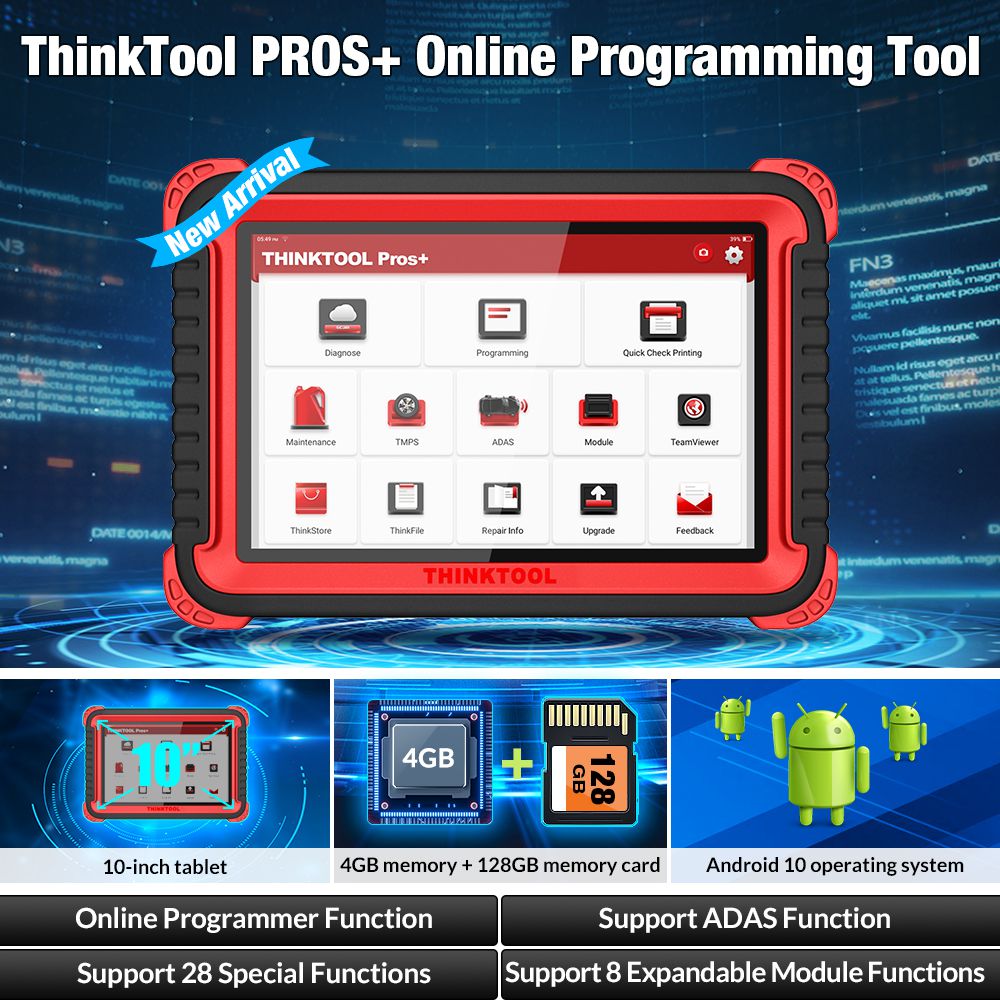 Thinkcar thinktool pros + online programing Tool lanza todos los lectores de Código del sistema del escáner od2 PK Autel maxysys 908 Pro
