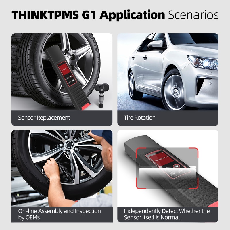 Thinkcar thinktpms G1 herramienta de diagnóstico de fallas de presión de neumáticos admite el uso de un probador de batería para el aprendizaje de programación de activación de sensores