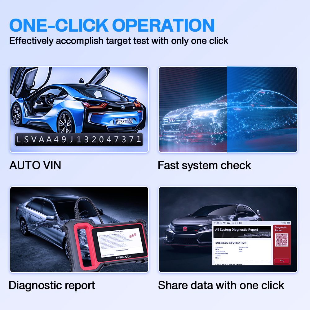 THINKCAR Thinkscan Plus S4 Professional OBD2 Scanner ABS SRS ECM BCM System Oil EPB DPF TPMS Reset Car Diagnostic Tools