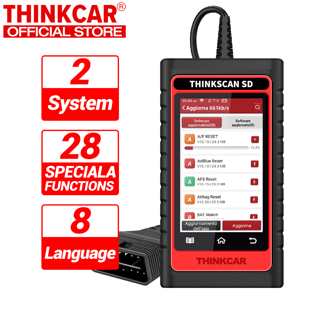 THINKCAR Thinkscan SD2 OBD2 Automotive Scanner ABS SRS Professional Diagnostic Tools  All System Free UpdateCode Reader