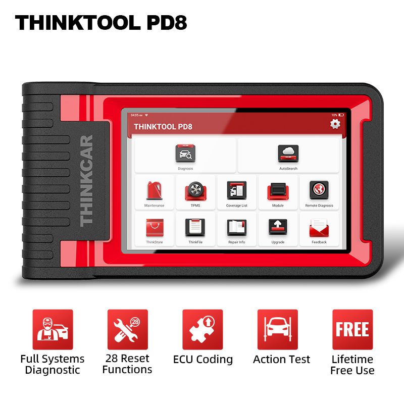 El escáner profesional thinkcar thinktool pd8 obd2 28 restablece el servicio el Lector de código de codificación ECU herramienta de diagnóstico automotriz de todo el sistema PK x431