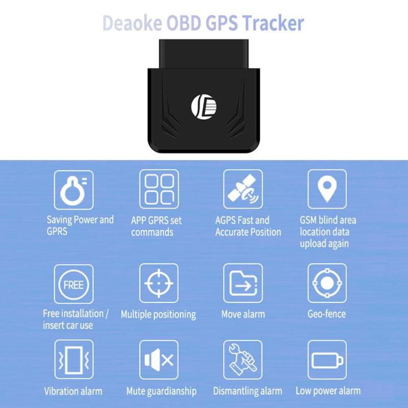 TK306 OBD GPS Tracker Car OBD2 16Pin Interface Real Time GPS GSM Vehicle Tracking Device  Locator Mobile Alarm GPS Trackers