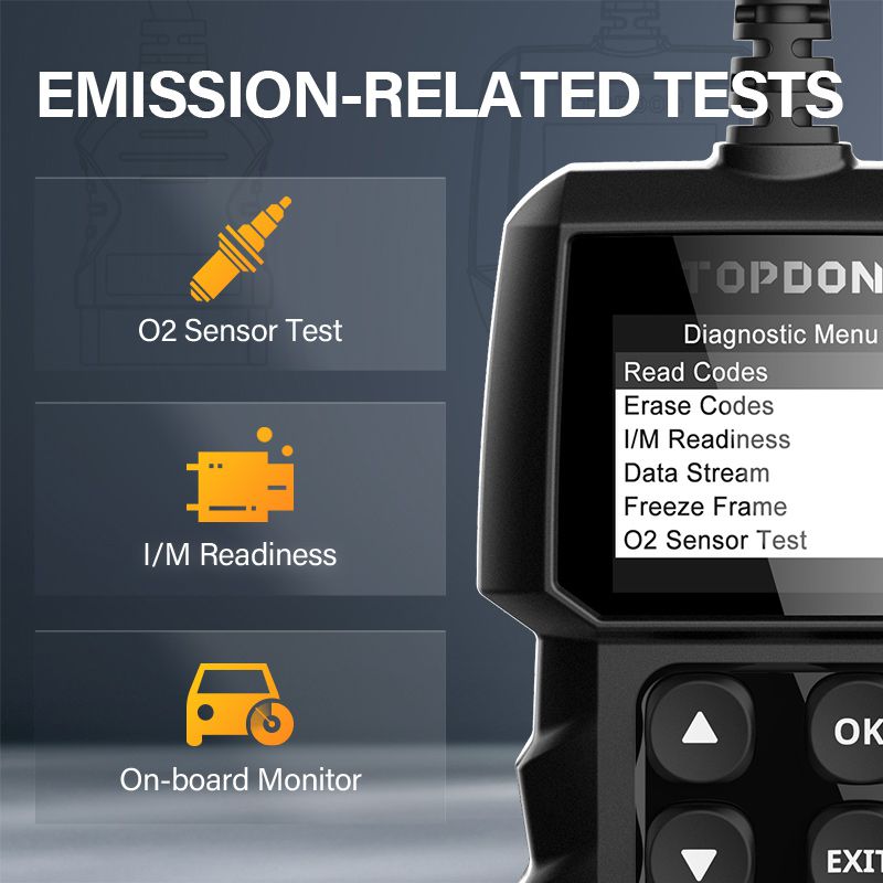 Topcon al300 obd2 escáner OBDII lector de código automotriz herramienta de diagnóstico automotriz obd2 analizador de motor de escáner automotriz herramienta de diagnóstico automático de fallas PK elm327