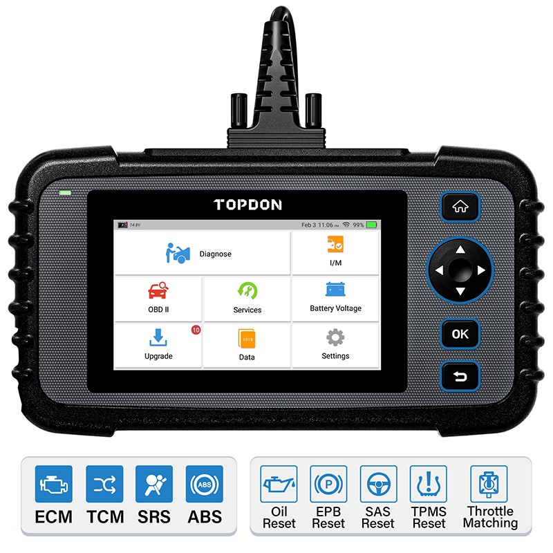 TOPDON ArtiDiag600 OBD2 Scanner Car Diagnostic Tool Automotive Scan Auto Diagnostics ABS SRS Engine Test Autoscanner Free Update