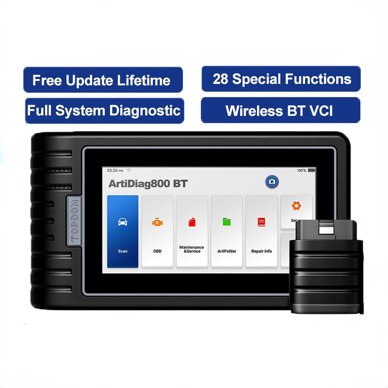 Topton car Diagnostic Tool artidiag800 BT obd2 Code Reader inalámbrico BT escáneres y herramientas de diagnóstico para todo el sistema