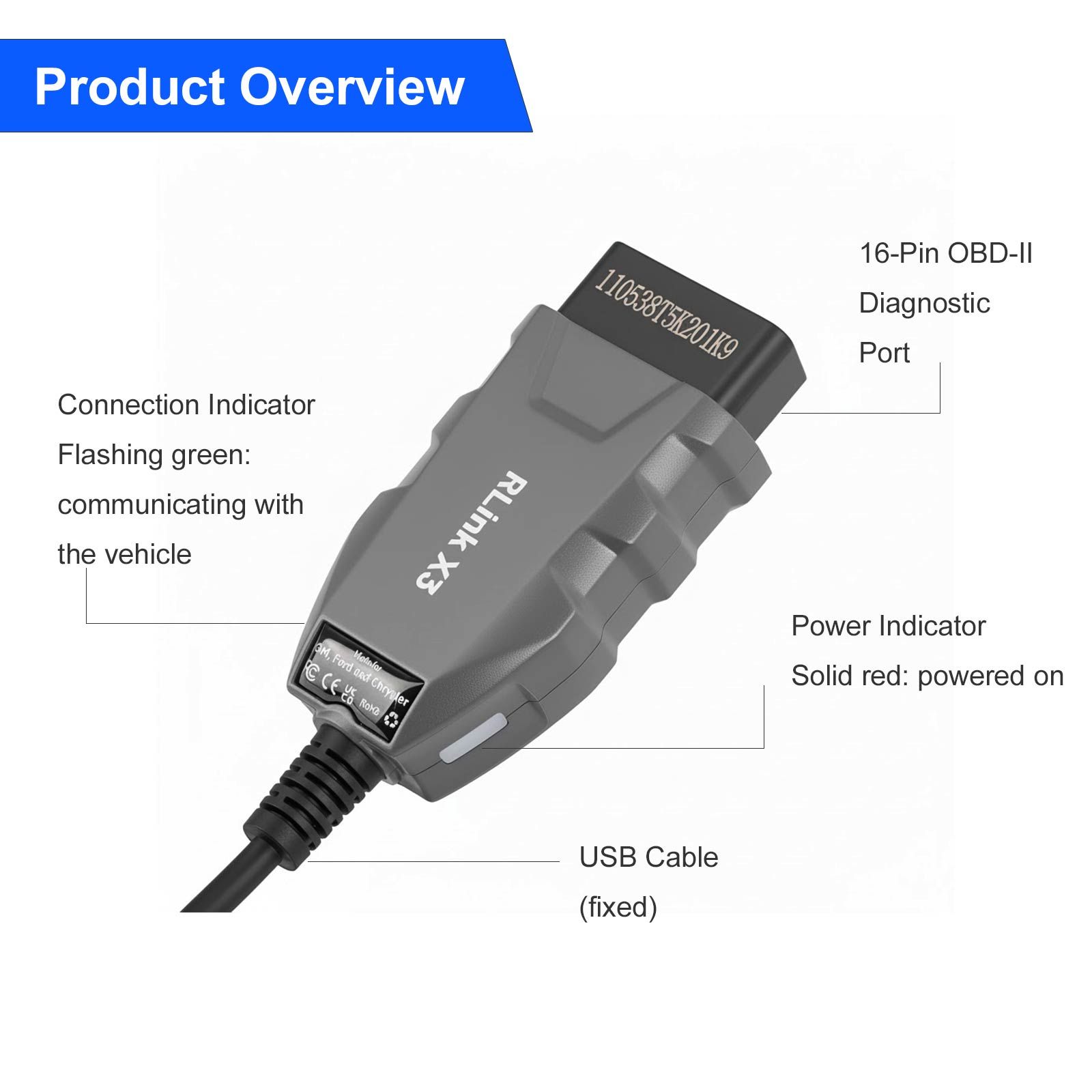2026 TOPDON RLink X3 J2534 Pass-thru Programmer for US Vehicle Brands for GM, Ford, and Chrysler