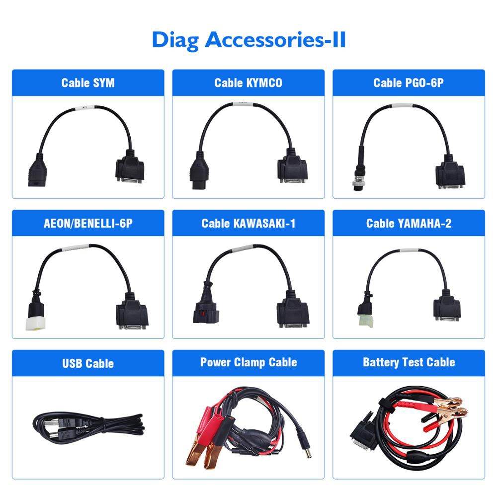 Jdiag m100 Universal Motor Fault Diagnosis Machine + 12v Battery Test Machine Double System moto Fault Diagnosis Machine adecuado para Yamaha Kawasaki honda