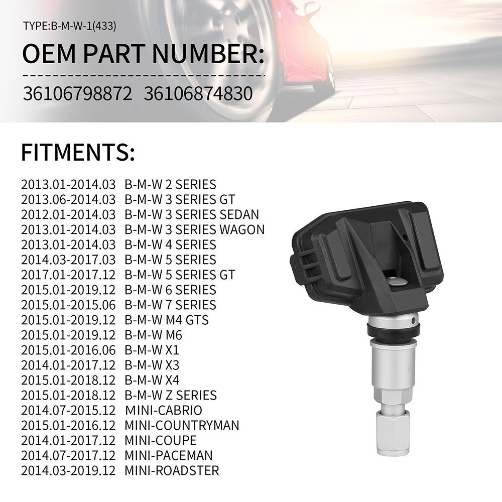 Modelo - bmw1 - 433 sensor tpms programable universal