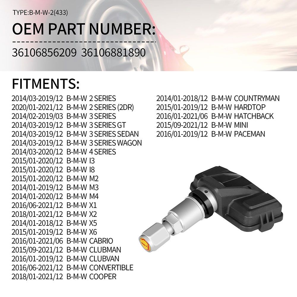 Tipo - bmw2 - 433 sensor tpms programable universal