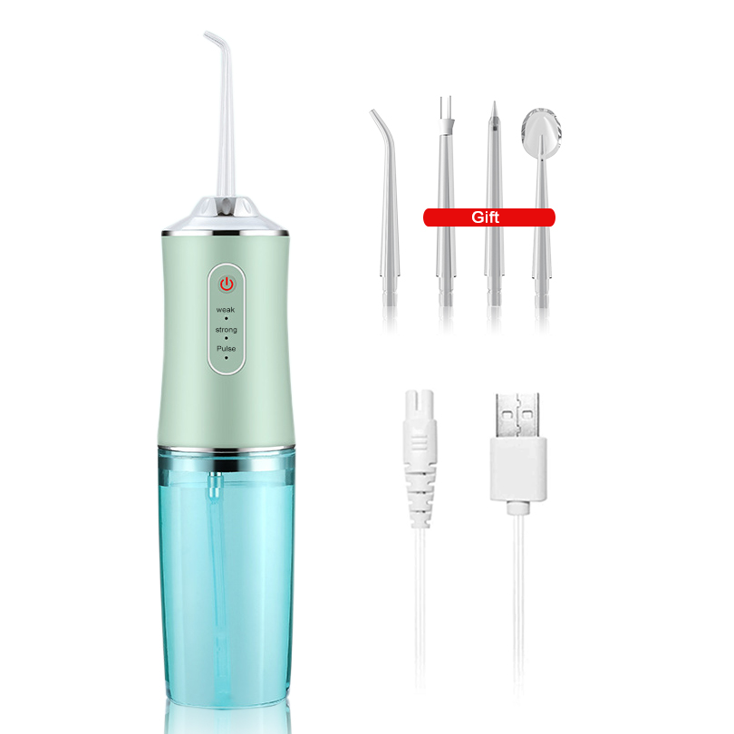 Enjuague bucal cepillo de dientes hilo dental de agua modo 3 limpiador dental eléctrico cargado por USB para enjuague dental portátil de 240ml