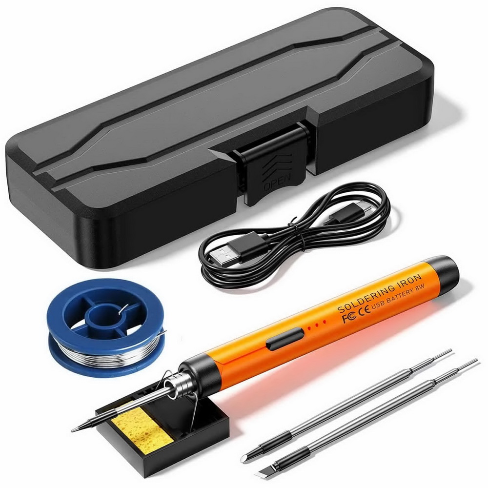 USB Soldering Iron Kit Adjustable Temperature 300-450℃ Type-C 1000mAh Battery Intelligent Solder Welding Iron Tool