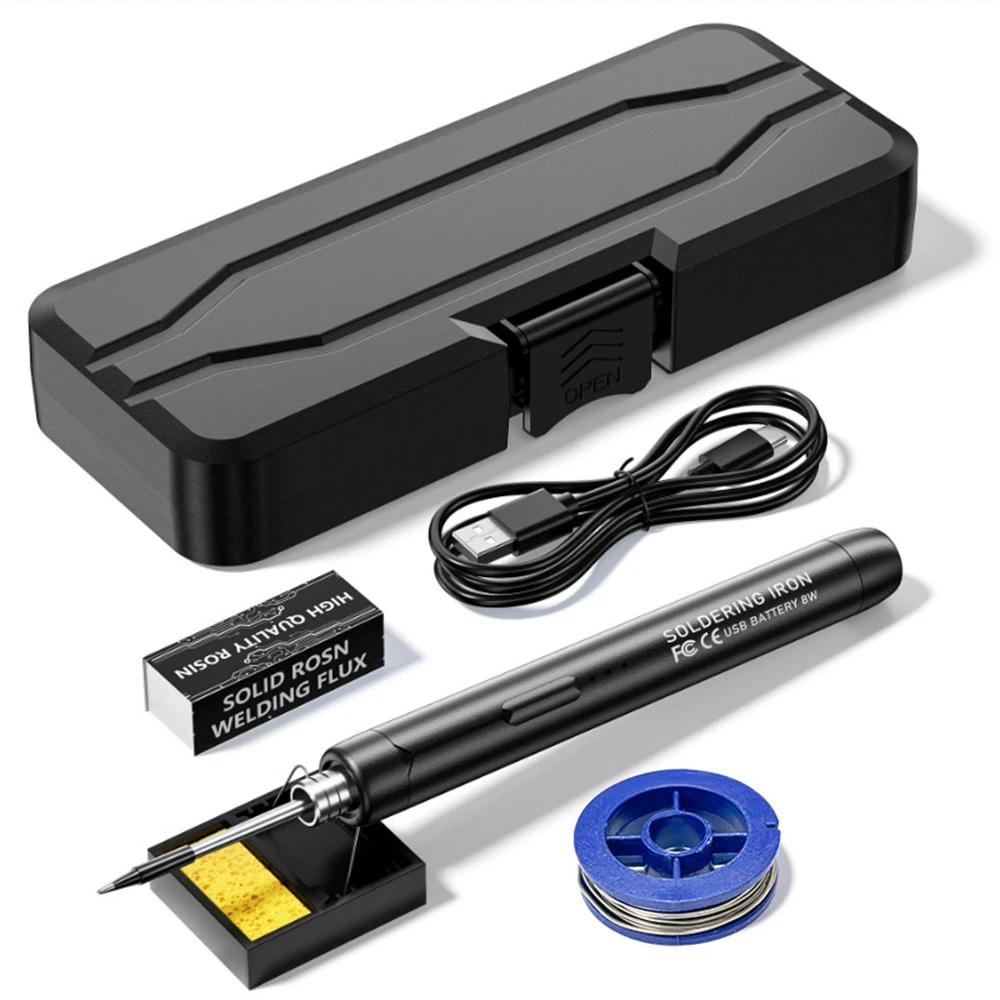 USB Soldering Iron Kit Adjustable Temperature 300-450℃ Type-C 1000mAh Battery Intelligent Solder Welding Iron Tool