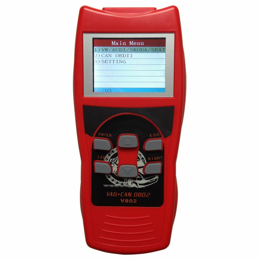 V - Scan VAG + can OBDII v802 herramienta profesional de diagnóstico de vehículos con pantalla LCD en color