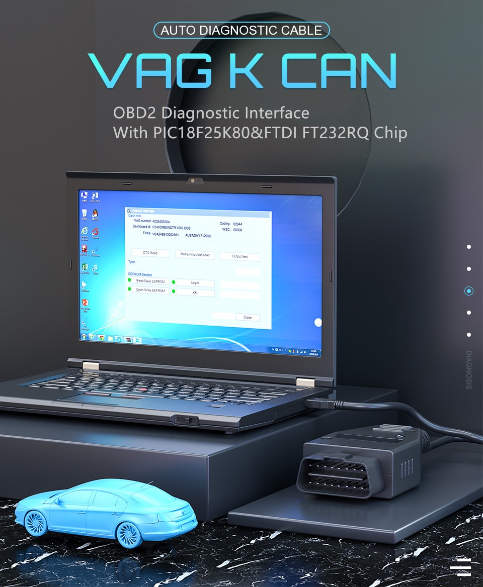 VAG K CAN Commander 1.4 FTDI FT232RL PIC18F25K80 OBD2 Scanner Diagnostic Tool For VW for Golf/Bor for Jetta for VAG K-line