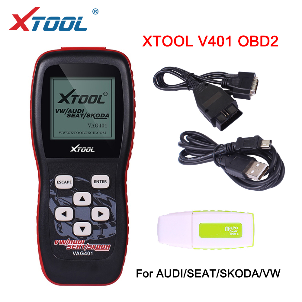 XTOOL VAG401 OBD2 Auto scanner diagnostic tool for Audi/VW/SEAT/SKODA dedicated Airbag reset ABS code reader for VAG Free Update