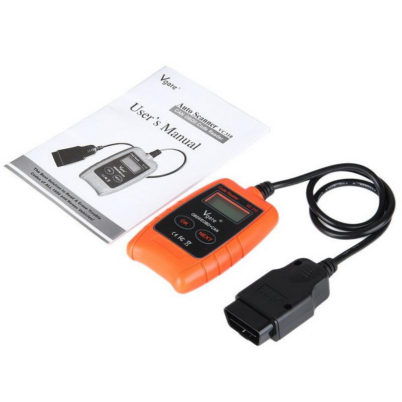 VC310 OBD2 OBDII EOBD CAN Auto Scanner Code Reader & Cleaner Car Diagnostic Tool