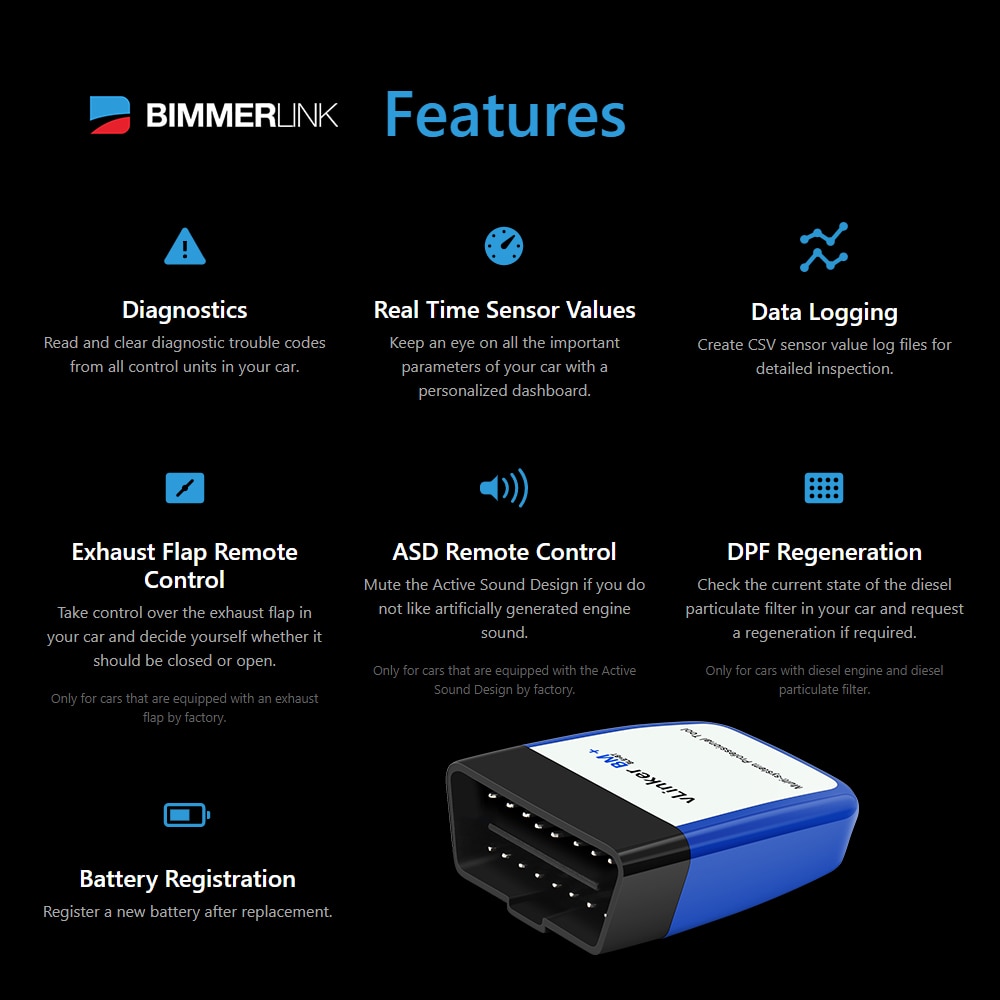 El escáner vgate vlinker BM Elm 327 obd2 está disponible para escáneres BMW WiFi OBD 2 herramienta automática de diagnóstico automotriz bimbercode Bluetooth compatible con Elm 327 V 1 5