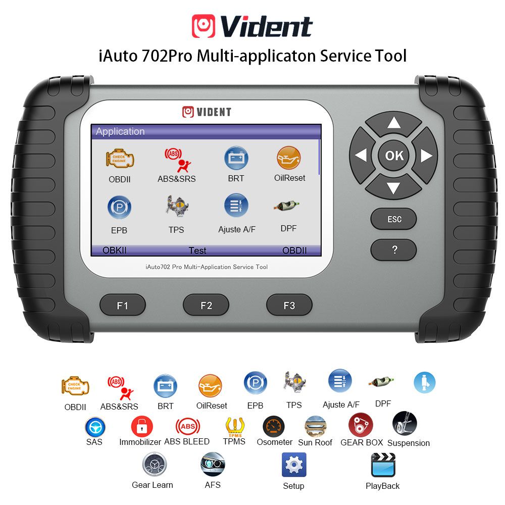 VIDENT iAuto 702 Pro Multi-Applicaton Service Tool with 39 Special Functions 3 Years Free Update Online