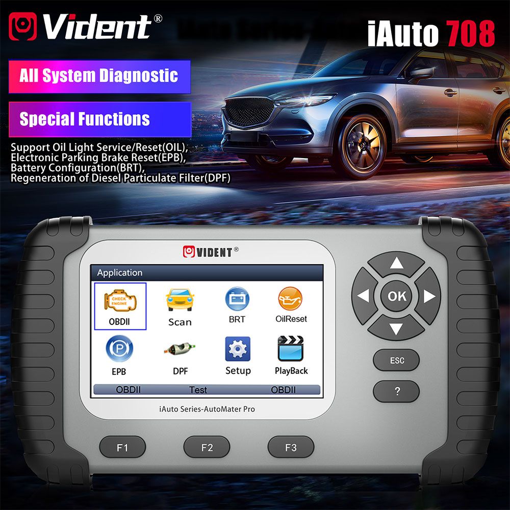 Videont iauto708 herramienta de diagnóstico de fallas de todo el sistema, escáneres obdii, herramientas de diagnóstico OBDII de todas las marcas