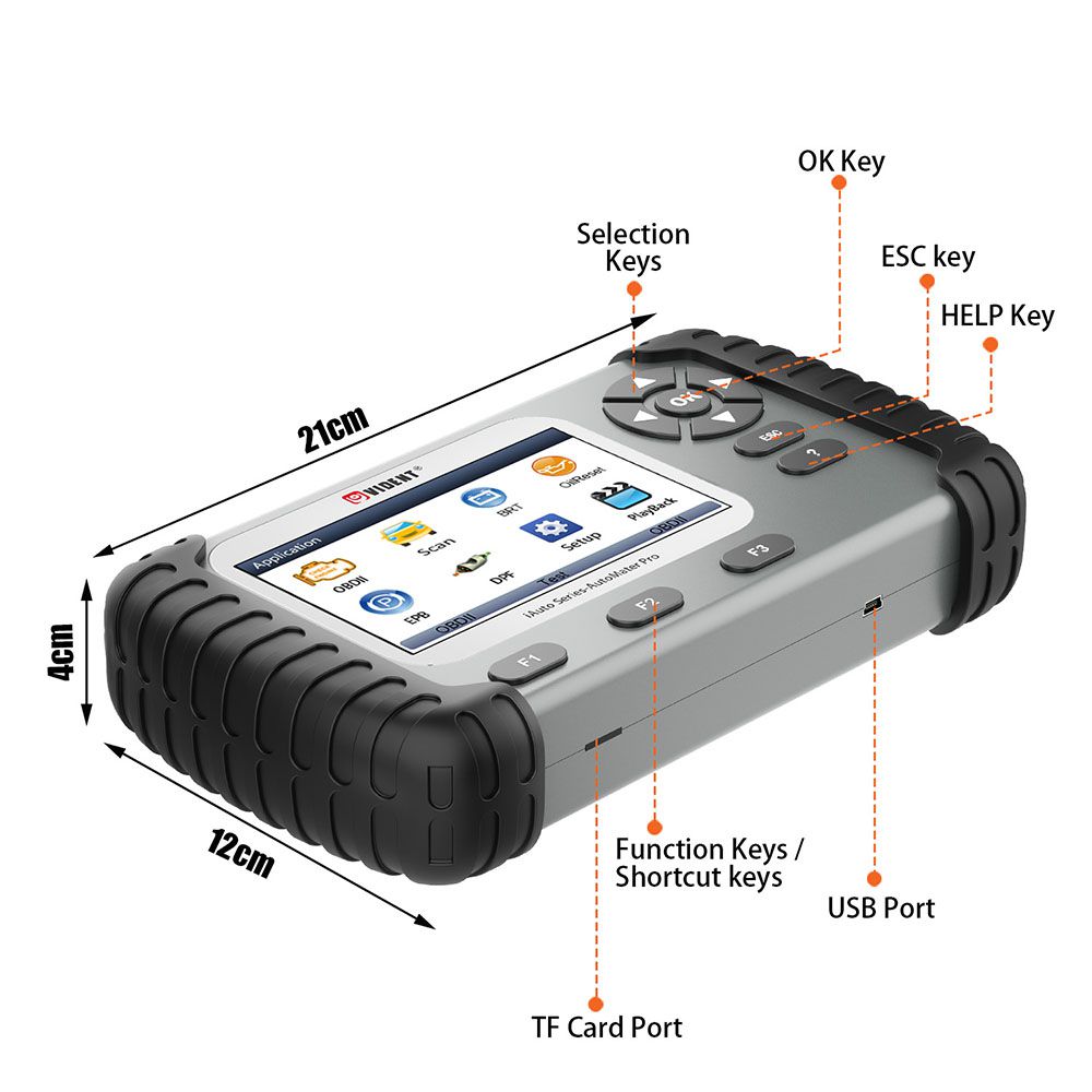  VIDENT iAuto708 Full System Scan Tool OBDII Scanner OBDII Diagnostic Tool for All Makes