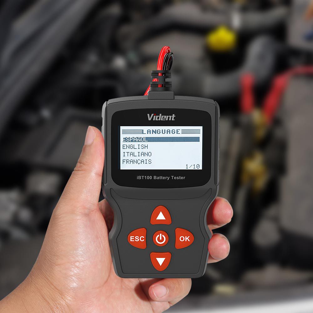 Vident iBT100 12V Battery Analyzer for Flooded, AGM,GEL 100-1100CCA Automotive Tester Diagnostic Tool