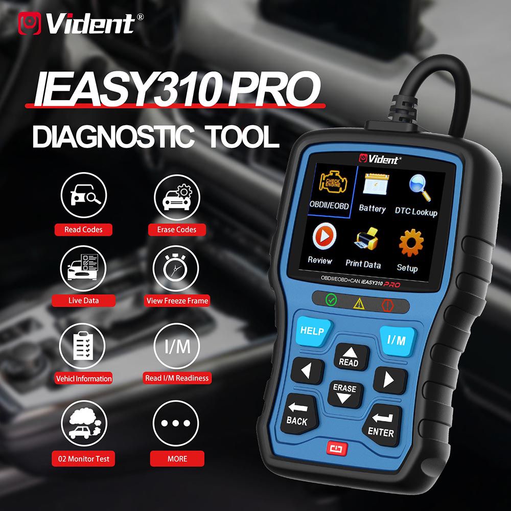 El lector de código Vicent ieeasy310pro puede OBDII / eobd en varios idiomas