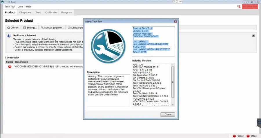 Techtool 2.5.87 se desarrolla con devtool v2 y devtool versiones 3 / y 4 y ofrece la última actualización ACPI + para Volvo / re - nault / Mack