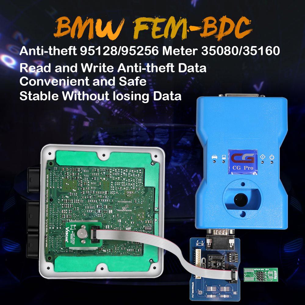 VXSCAN 8Pin Adapter BMW FEM-BDC 95128/95256 Chip Anti-theft Data Reading Adapter Work with VVDI Prog/CG Pro 9S12/Orange5/iProg+ /UPA USB Programmer