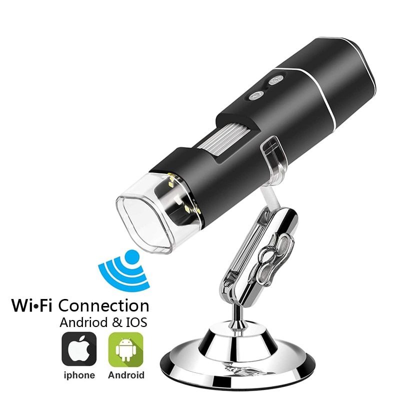 Wireless Digital Microscope 1080P HD 2MP 8 LED USB Microscope 50X to 1000X WiFi Zoom Magnification Handheld Endoscope Compatible