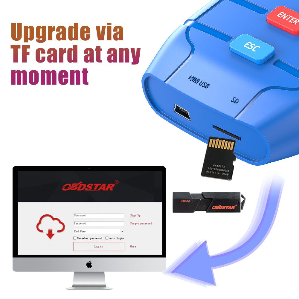 Tipo de programador de claves automáticas obdstar X - 100 pro (c + d) para immo + Odómetro + software OBD