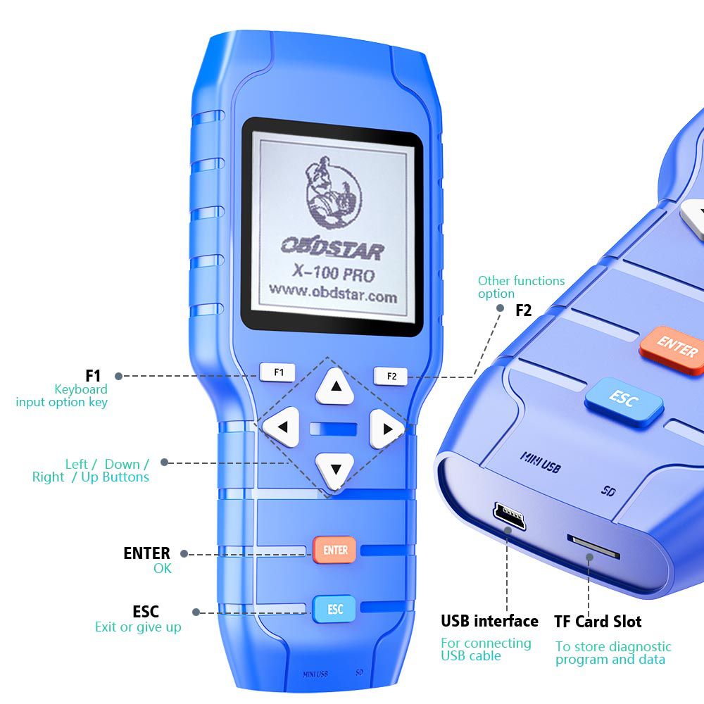 Tipo de programador de claves automáticas obdstar X - 100 pro (c + d) para immo + Odómetro + software OBD