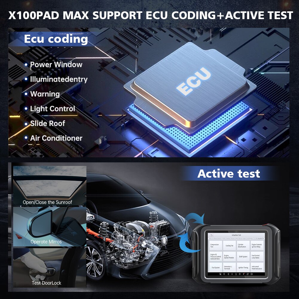 El programador de claves xtool x100 Max x100 PAD immo OE - level todos los diagnósticos del sistema, el Servicio de Codificación de 30 + ecu, kc501 ks01 / 02 todas las llaves perdidas