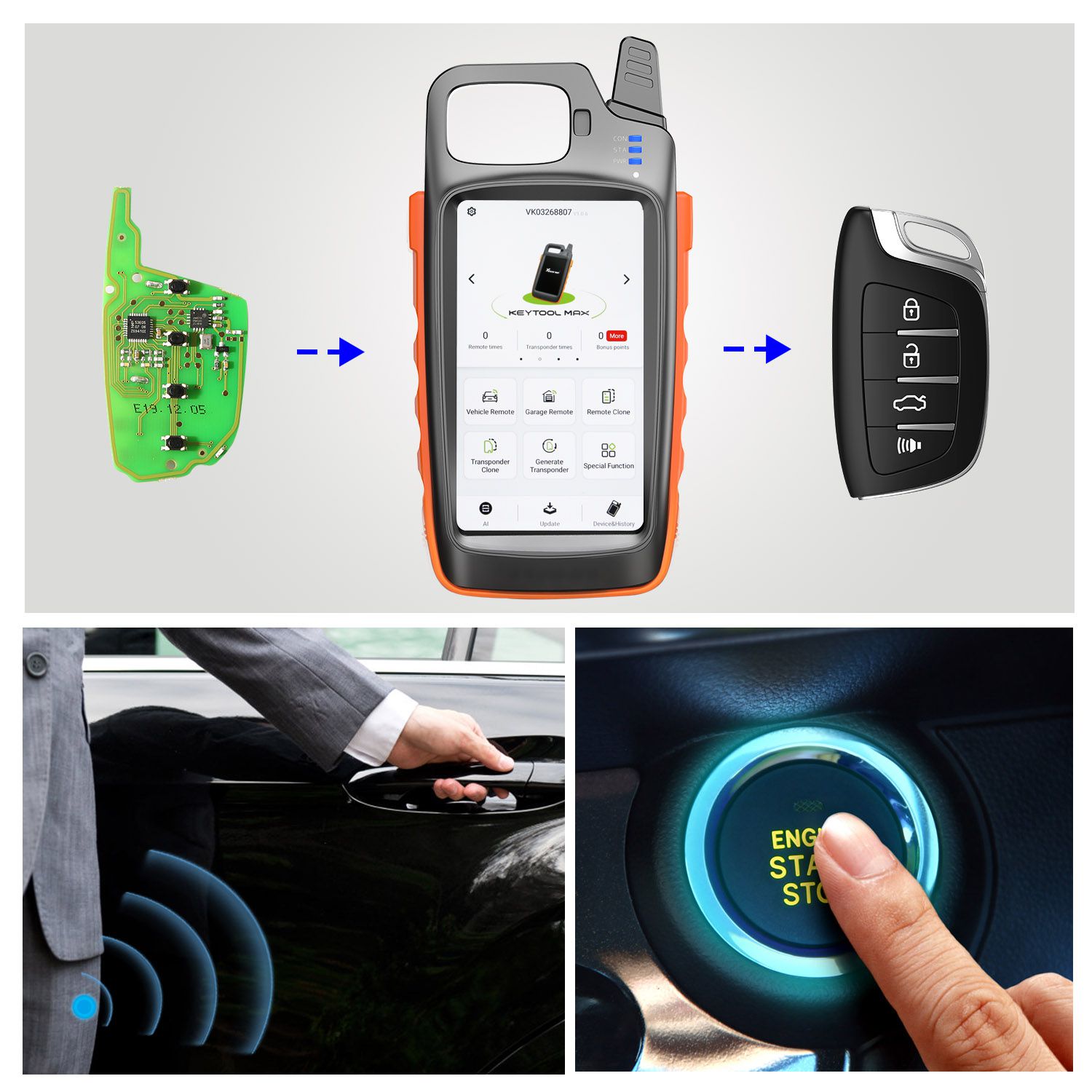 Xhorse vvdi Key Tool Max con vvdi mini OBD Tool Support Bluetooth renueva el cable de forma gratuita