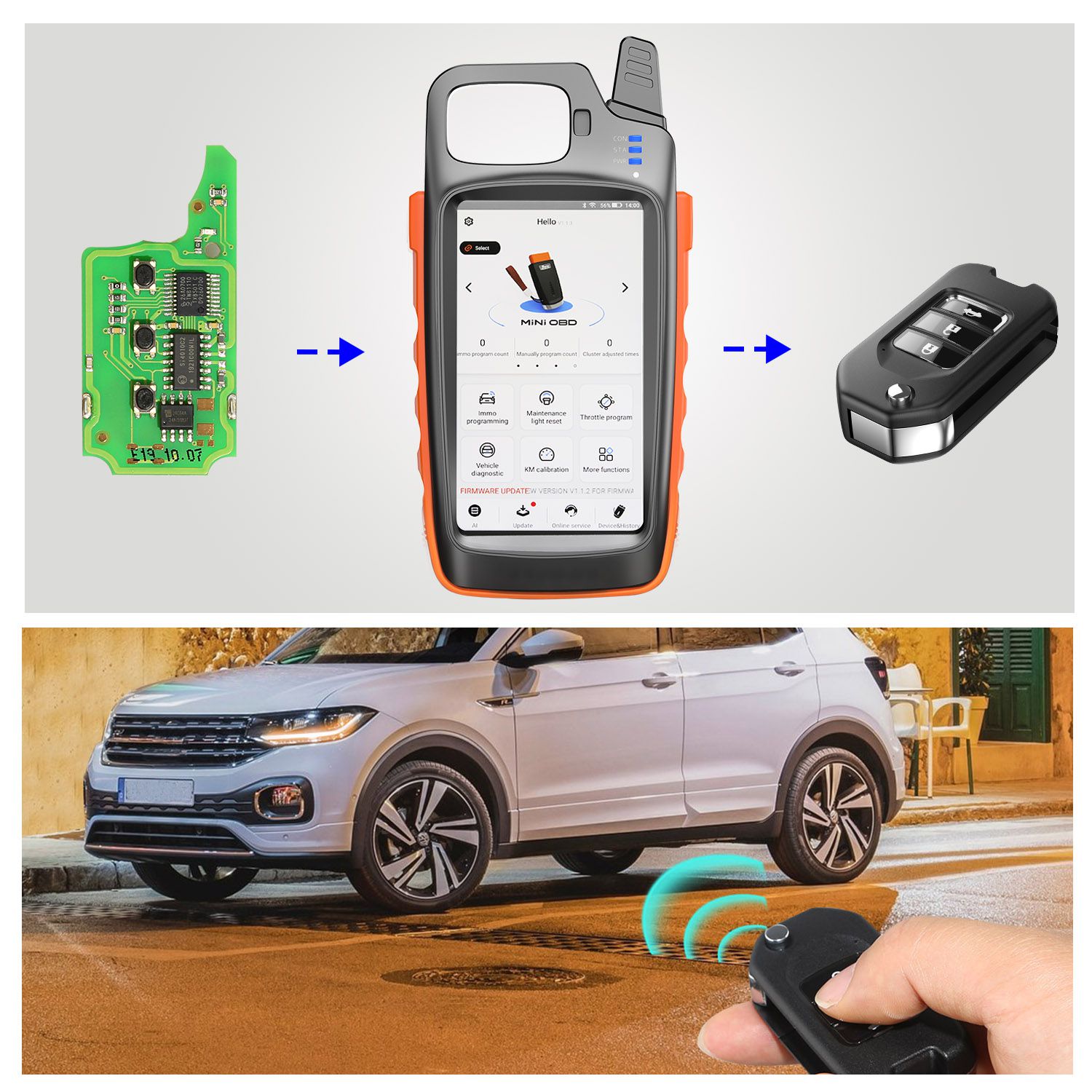 Xhorse vvdi Key Tool Max con vvdi mini OBD Tool Support Bluetooth renueva el cable de forma gratuita