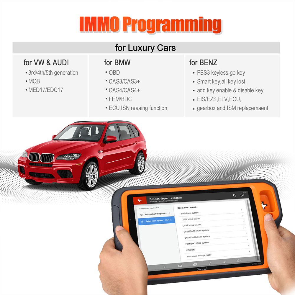 Xhorse VVDI Key Tool Plus Pad Global Advanced Full Version With VW MQB48-NEC35xx License, BMW Bench Read ISN and BMW Motorcycle License
