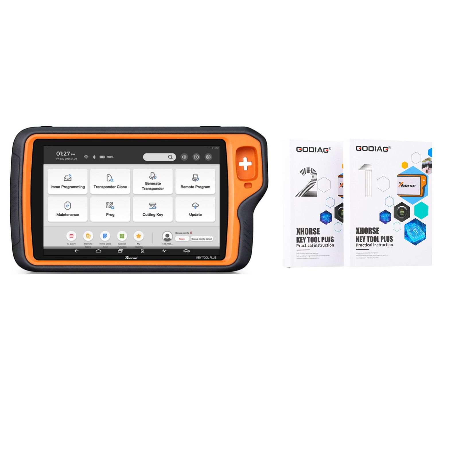 Xhorse vvdi Key Tool plus PAD withi godiag instrucciones prácticas 1 y 2 libros